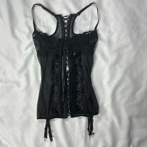 vintage grunge goth bustier lingerie top small shirley of hollywood
